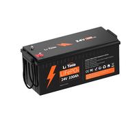 Batterie LiFePO4 24 V 100 Ah avec BMS 2560 Wh, accumulateur d'énergie pour installation solaire, moteur de bateau, camping-cars