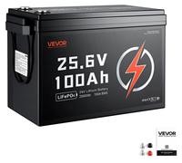 Batterie LiFePO4 24V 100Ah - Batterie lithium-ion - Capacité de 2560 Wh - Boîtier en ABS