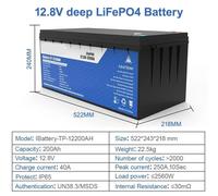 Batterie LiFePO4 – 24V 100Ah – Boîtier en ABS léger – Batterie lithium pour alimentation de secours – Adaptée pour camping-cars et bateaux