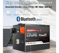 Batterie LiFePO4 24V 200Ah avec Bluetooth - Capacité de 5120 Wh - Poids : 31 kg
