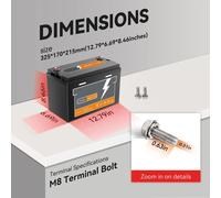 Batterie LiFePO4 - Batterie lithium-fer-phosphate - Batterie 12,8V - Batterie 100Ah - Protection BMS