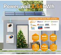 Batterie LiFePO4 - Batterie lithium-ion - 24 V, 100 Ah - 2,56 kWh - Système de gestion de batterie (BMS) intégré - 6000 cycles - Batterie uniquement