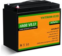Batterie LiFePO4 - Batterie lithium-ion - Batterie pour camping-car - Batterie pour bateau - Batterie pour panneaux solaires - Légère, 5,75 kg