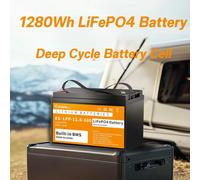 Batterie LiFePO4 - Batterie lithium-ion - Batterie pour camping-car - Batterie pour énergie solaire - Batterie rechargeable - 12V 100Ah