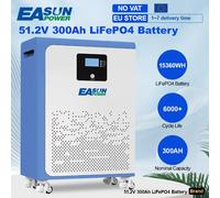 Batterie LiFePO4 EASUN 15 kWh 51,2 V 300 Ah, batterie lithium 48 V 6000+ cycles avec BMS RS485 CAN et Bluetooth pour onduleur solaire, sans TVA 51.2V 300AH-15KWH