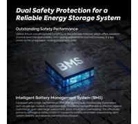 Batterie LiFePo4 ECGSOLAX 100Ah 12.8/25.6V avec BMS, ≥ 6000+ cycles de charge, batteries au lithium rechargeables pour systèmes solaires, jusqu'à 4 batteries en série ou en parallèle 100Ah 25.6V
