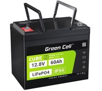 Batterie LiFePO4 - Green Cell - Cube 60Ah - 12,8V - IP54 - Vert - 90A décharge max - 265x175x215 mm - 7 kg
