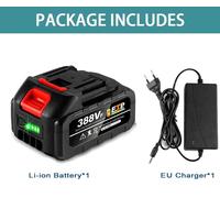 Batterie lithium 20V pour tronçonneuse et perceuse - Bloc-batterie 3,0 Ah avec chargeur - Rechargeable - Prise européenne - Coffret comprenant 1 batterie 3,0 Ah et 1 chargeur