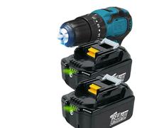 Batterie lithium-ion 18 V compatible Makita, capacité 5500 mAh, rechargeable et compatible avec les modèles BL1830/BL1850/BL1860B, couleur or