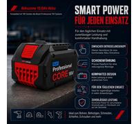 Batterie lithium-ion 18V, 10,0 Ah, compatible avec Bosch Professional – Batterie haute performance pour appareils ProCORE et GBA 18V, avec indicateur LED