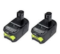 Ryobi Batterie Lithium-Ion 18V, compatible avec Ryobi One P108 P102 P103, longue durée et sans fil, 2 PACK 6,0Ah
