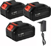 Batterie lithium-ion 21 V, capacité 3 Ah/5 Ah/6 Ah, haute compatibilité, 3 batteries