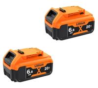 Batterie lithium-ion - Batterie de rechange compatible avec les outils 20 V Max DCB200 - Haute capacité 18 V 6,8 Ah - Lot de 2 batteries - Pour perceuses-visseuses sans fil et outils électriques