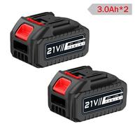 Batterie lithium-ion – Batterie de remplacement pour outils électriques – Rechargeable – 21 V – Lot de 2 – 3,0 Ah