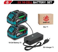 Batterie lithium-ion – Batterie pour outils – Coffret de 2 – 18 V – Rechargeable – Pour visseuses et tournevis à percussion