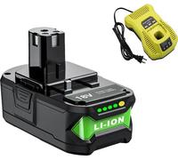 Batterie lithium-ion, capacité 7000 mAh/9000 mAh, 18V, compatible avec Ryobi, comprenant une batterie 7.0 et un chargeur