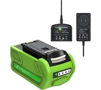 Batterie lithium-ion, capacité de 8 000 mAh, compatible avec les outils Greenworks 40 V, 1 batterie et 1 chargeur