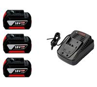 Batterie lithium-ion, capacité de 8000 mAh, compatible avec les chargeurs professionnels, 1 chargeur 8.0AHX3