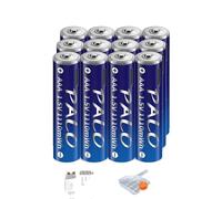 Batterie lithium-ion, charge rapide, rechargeable par USB, 12 pièces de batterie