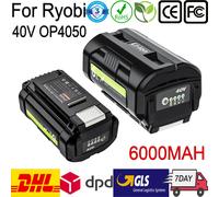 Batterie Lithium-ion de Remplacement pour Ryobi, 40V OP4050, 6000mAh, pour Outil de Tondeuse à Gazon Série OP4060 2BAT