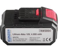 Batterie lithium Kunzer 18 V pour 7AWS125, 7ASS03, 7AFS01 7AWSB04