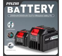 Batterie lithium rechargeable 21V pour outil électrique sans fil Makita Dewalt, batterie universelle de rechange compatible haute capacité 20000mAh EU Plug