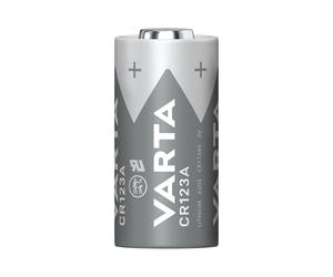 Batterie Lithium Varta CR123A 3V 1430mAh, usage unique, format cylindrique CR 17345, dimensions 17x34.5mm, plage température -20°C à 60°C, 16g