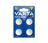 Batterie Lithium Varta CR2450 3V 570mAh - Pack de 4, Usage Unique, Dimensions Emballage 80x7x120mm - Référence Varta 06450-101-404
