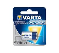 Batterie Lithium Varta V28PXL 6V 170mAh, Dimensions 25.1 x 13mm, Référence Varta 06231-101-401, Equivalences 4SR44, L544, Conditionnement unitaire sous blister.
