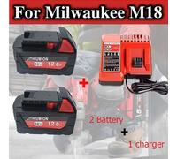 Batterie M18 18V - Batterie de remplacement - Lithium-ion 12,0 Ah, haute capacité - 18V, rechargeable - Coffret de batteries comprenant 2 chargeurs - Compatible avec les appareils M18