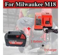 Batterie M18 18V et chargeur - Batterie de rechange 12,0 Ah - Lithium-ion - Haute capacité 12000 mAh - Compatible avec les outils électriques M18 - Coffret comprenant 1 batterie et 1 chargeur