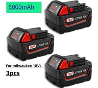 Batterie M18 pour outils électriques - Batterie Li-Ion - 18 V - 5000 mAh - Lot de 3 - Batteries seules - Remplacement de la M18B5