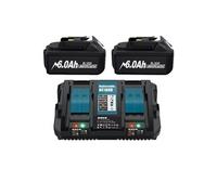 Batterie Makita 18V, Rechargeable, Cellule Lithium-ion, 2 6.0Ah 6A Chargeur