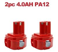 Batterie Makita PA12 12V - Batterie de remplacement Ni-MH pour outils électriques - 4,0Ah 4000mAh - compatible avec les modèles PA12/1220/1233S - lot de 2
