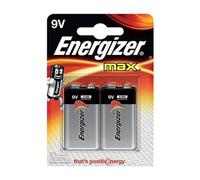 Energizer Pile Max 9V Alcaline Longue durée Lot de 2 – Emballage recyclable – 5 ans