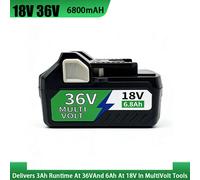 Batterie multi-volt haute puissance pour outils HiKOKI BSL36A18 BSL36B18 Hitachi Metabo HPT 18V 36V BSL1850 BSL1860 - Article le plus vendu 2pcs 6.8Ah