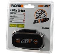 Batterie originale Worx Power Share Plus, modèle WA3553, 20V, 4,0Ah, lithium-ion