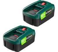 Batterie PBA 18 V - Batterie de rechange - Lot de 2 6000 mAh - Li-Ion 18650 - Compatible avec PBA/PSB/PSR - Or