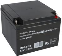 Batterie plomb-acide AGM Multipower MP24-12, 12V, 24Ah, avec connexion vissée M5, pour onduleurs, alimentation de secours et systèmes de sécurité