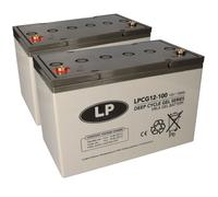 Batterie plomb-gel 2x 12V 100Ah compatible avec les fauteuils roulants E-Mobiles pour personnes âgées, etc.