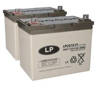 Batterie plomb-gel 2x 12V 30Ah compatible avec les fauteuils roulants E-Mobiles pour personnes âgées, etc.