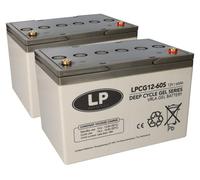 Batterie plomb-gel 2x 12V 60Ah compatible avec les fauteuils roulants E-Mobiles pour personnes âgées, etc.