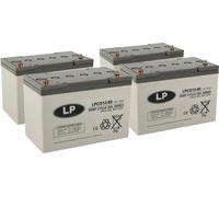 Batterie plomb-gel 4x 12V 90Ah compatible avec les fauteuils roulants E-Mobiles pour personnes âgées, etc.