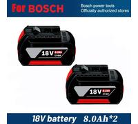 Batterie pour Bosch 18 V - Batterie de rechange Li-Ion - 8,0 Ah / 8 000 mAh - Pour outils sans fil professionnels Bat609, Bat618, GBA18V80 - Lot de 2