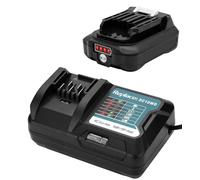 Batterie pour Makita 12V Batterie BL1021B BL1041B BL1015 BL1016 97339-1 197296-9, avec Chargeur DC10WD DC10SB DC10WC,12V 2.0Ah,Garantie d'un an