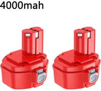 Batterie pour Makita 14,4V - Batterie de remplacement pour outils - Compatible avec les modèles PA14, 1420, 1422, 1433, 1434, 1435F - Ni-MH - Capacité de 4,0 Ah - Lot de 2