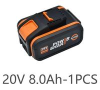 Batterie pour outil électrique - Batterie de rechange WA3553 - 20 V Li-Ion - 8,0 Ah (8 000 mAh) - Compatible avec les modèles WA3551, WX390 et WX176 - Lot de 1