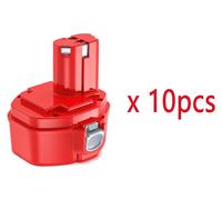 Batterie pour outil électrique Makita - Batterie de remplacement PA14 - 14,4 V - 5000 mAh Ni-MH - compatible avec les modèles 1420, 1434, 1433, 1435 - rechargeable - lot de 10
