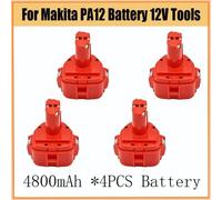 Batterie pour outils - Batterie PA12 - 12 V Ni-MH - 4 800 mAh - Compatible avec les modèles 1200, 1220, 1222, 1233SA, B1235, 192681-5 - Lot de 4