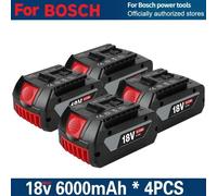 Batterie pour outils Bosch 18 V - Batterie de rechange Li-Ion 6,0 Ah - 6 000 mAh - Indicateur de charge LED - Compatible avec la gamme GBA 18 V, remplace les modèles BAT609G, BAT622 et BAT618G - Lot d